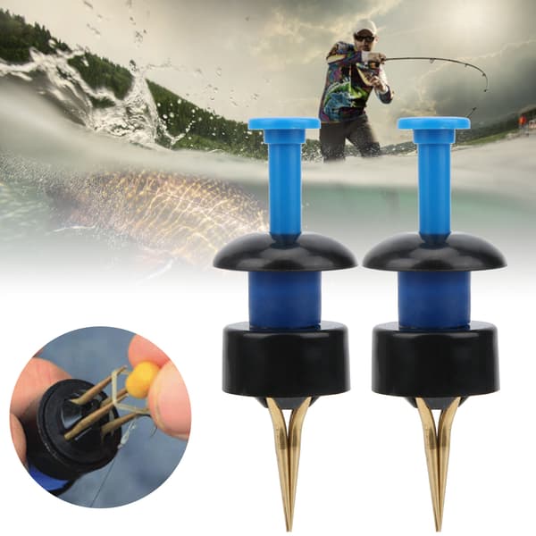 2 sæt klips til blodormagn (lille, mellem, stor) med elastikker - blå/sort - fiskeredskaber