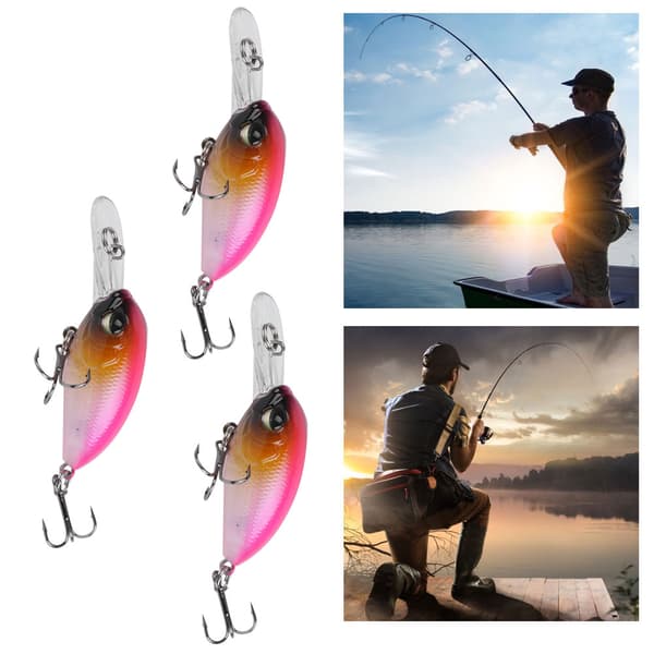 3 st fiskedrag 6CM/5G med 3D-ögon simuleringsbete dykutrustning #2