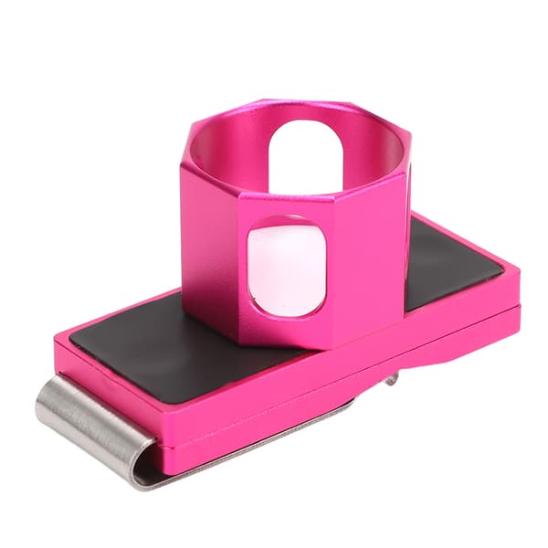 Bærbar åttekantet magnetisk klips biljardholder med lydløs belteklips, rosa