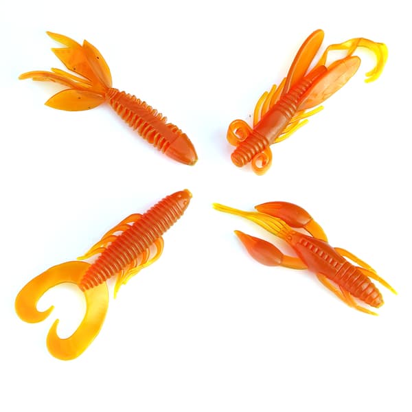 25 st silikonräkdrag för karp- och basfiske - orange