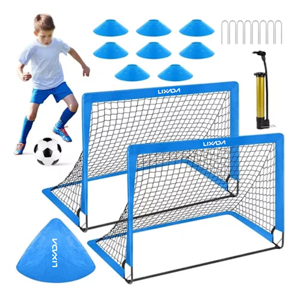 Bærbart 4x3FT foldbart fodboldmål til børnehave, børn og voksne med træningstilbehør