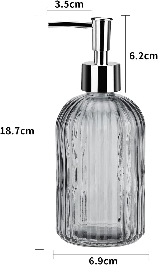 Flytande tvålpump med handpump, 2-delat set för badrum och kök, vit och grå