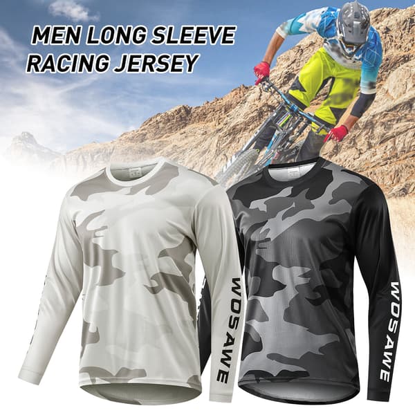 Sykkeltrøye for menn Langermet Utfor Racing MTB Sykkeltrøye Polyester