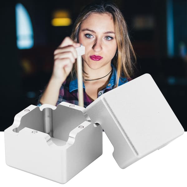 Miniature bærbar aluminium billardkø kridtholder til snooker og pool (sølv)