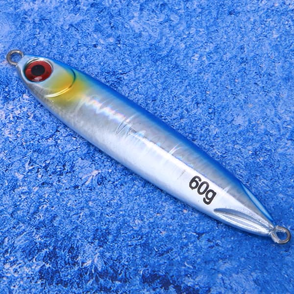 2 st simulerade fiskformade fiskedrag med levande simställning - blå