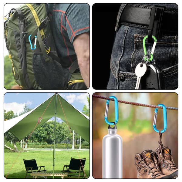 5 st fjäderkarbinhake i aluminiumlegering för camping, vandring, utomhusbruk