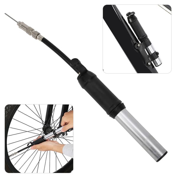 Bærbar minihåndpumpe for sykler, aluminiumslegering, 140 PSI dekkoppblåser