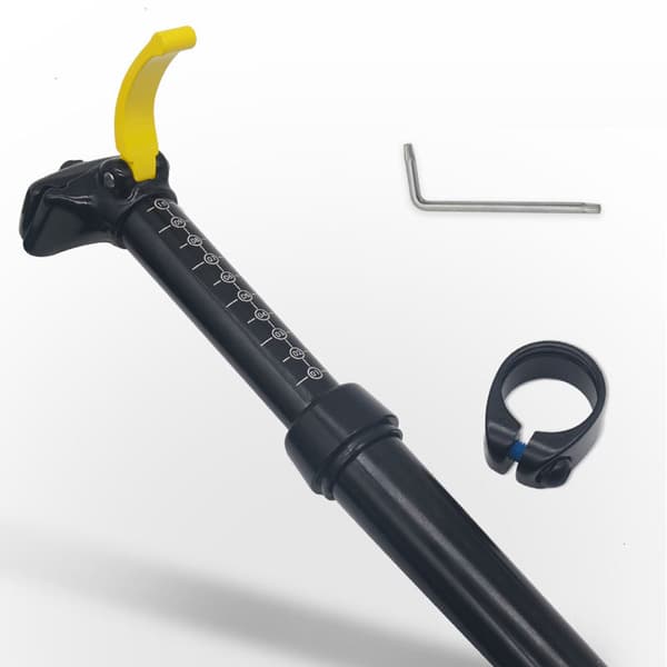 Justerbar 100 mm cykelsadelpind med manuel hydraulisk støddæmper til MTB 31,6 mm