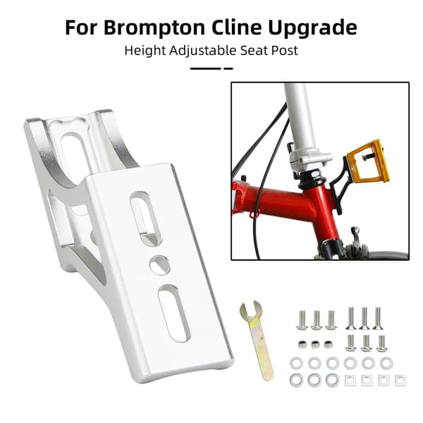 Brompton Cline Höjdjusterbart Framstöd med Pig Nose-adapter och Utdragbar Pakethållare