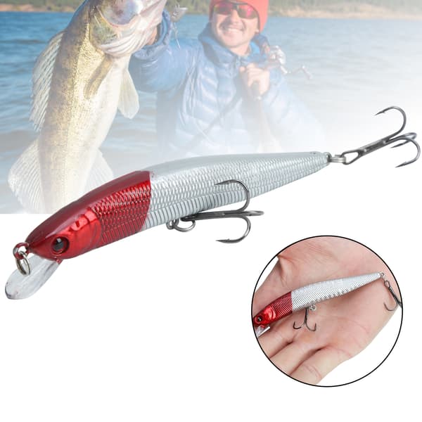 5 st simulerade minnow-drag i plast med trekrok för långfiske #8