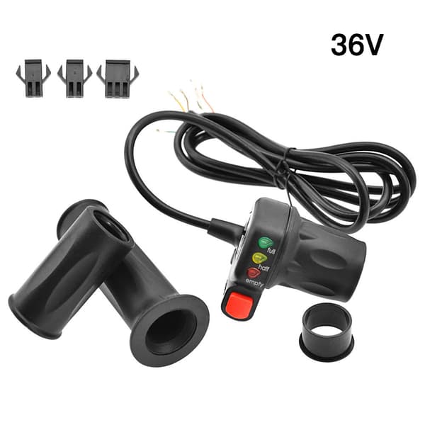 Vridgas med batteriindikator för 36V/48V elcykel, hastighetskontroll.