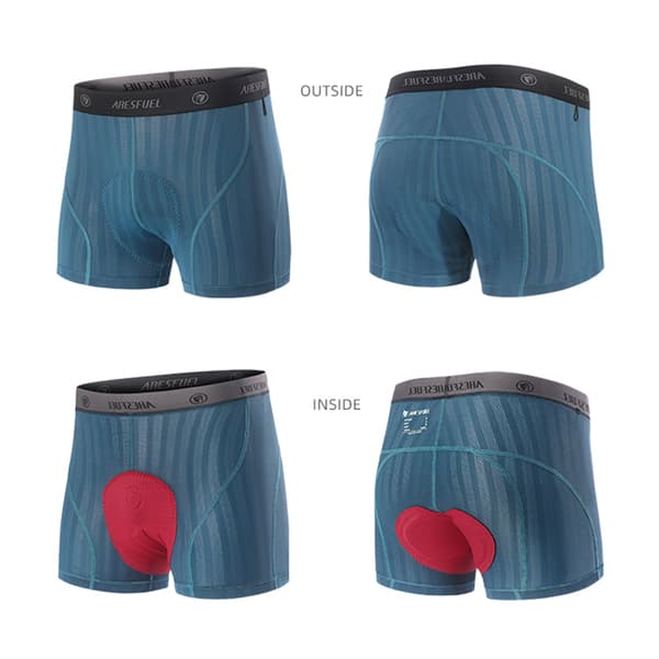 Cykelshorts til mænd med skumpolstring, åndbare, hurtigtørrende, elastisk linning til langdistancecykling