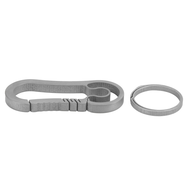 Nøglering i titaniumlegering med quick-release krog til rygsæk, ergonomisk design, grå