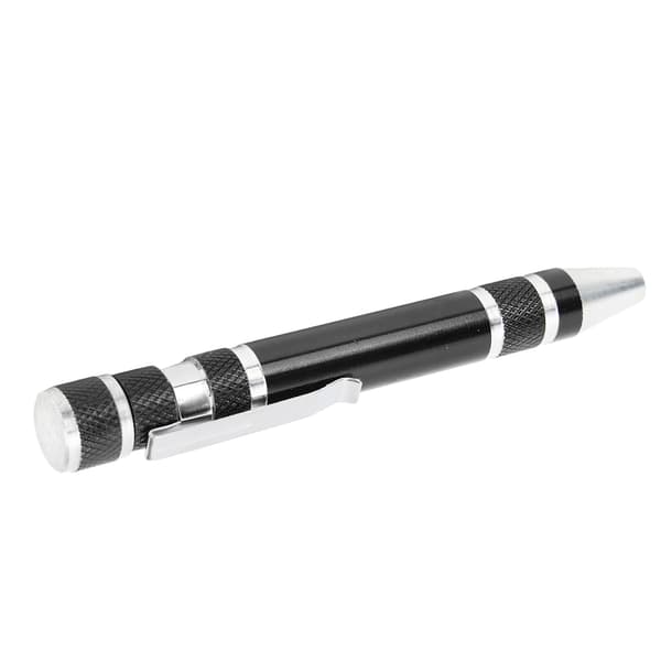 8-i-1 Lommeskruetrækker Mini Magnetisk Pen Multifunktionel til Tynde Skruer Sort