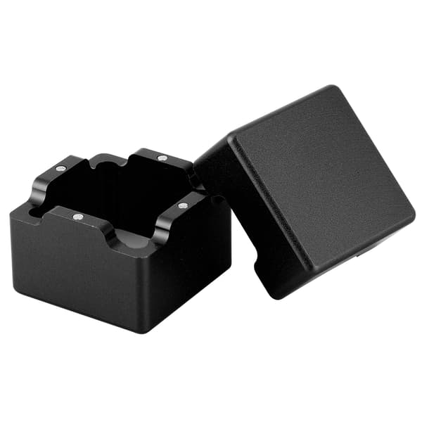 Mini bærbar kridtholder i aluminium til billardkøspids, holdbar, med magnet, sort