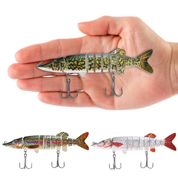 Konstgjort fiskedrag, 9 segment, 12,5 cm, 20 g, gäddrag med trekrokar