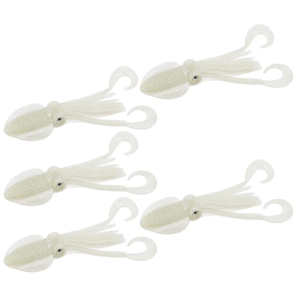 5 myke, lysende blekksprutsluker for sjøfiske, 18 cm, realistisk silikon