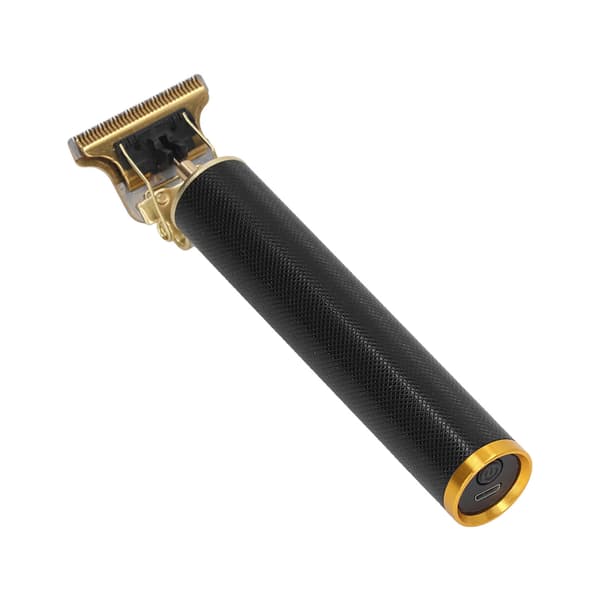 Professionel elektrisk hårklipper, USB genopladelig, bærbar, med 3 kamme og vaskbart blad, sort