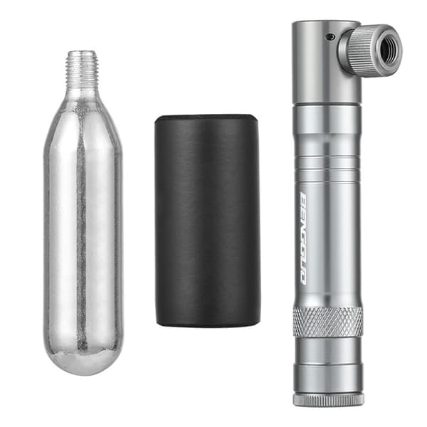 Multifunktionelt bærbart cykeldækreparationssæt i aluminiumslegering med CO2-pumpe