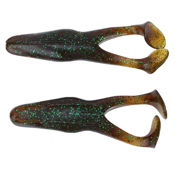 2 st verklighetstrogna grodfiskedrag 105 mm 13 g mjuka plastdrag (mörkgrön)