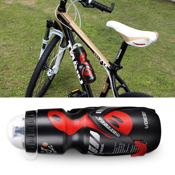 650 ml vandflaske med holder til cykling mountainbiking (sort+rød)