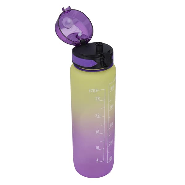 1000 ml Gradient Lila Bärbar Sportvattenflaska med Timer och Armband