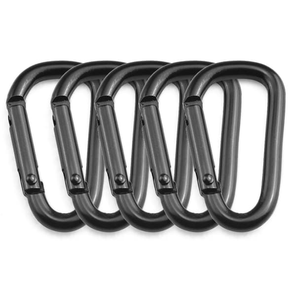 5 st D-ringkarbinhakar i aluminiumlegering för camping, vandring, klättring, utomhusbruk