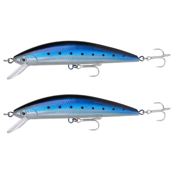 2PCS Minnow Sinking Lure med simulerad tungplatta, 3D-ögon, ABS fiskedrag #1