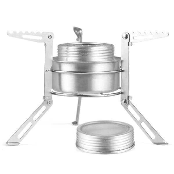 Lett 100 ml aluminiumsspritbrenner med sammenleggbart stativ i rustfritt stål for camping og fotturer