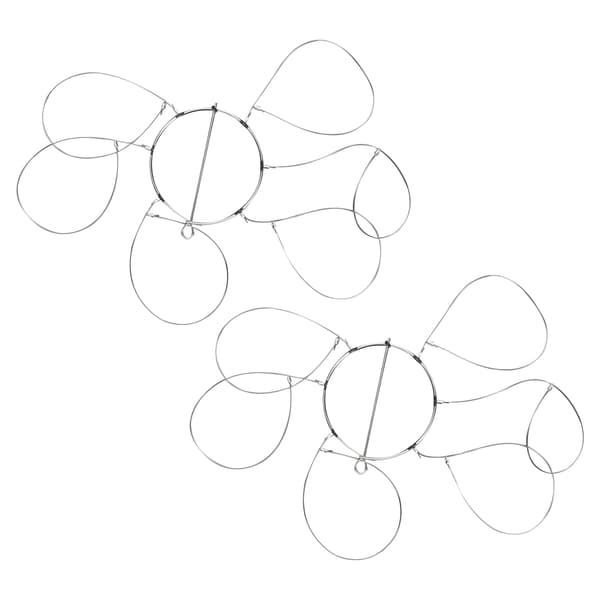Krabbebur med 6 ringer, rustfritt stål, 8,5 cm, gjenbrukbart, 2 stk