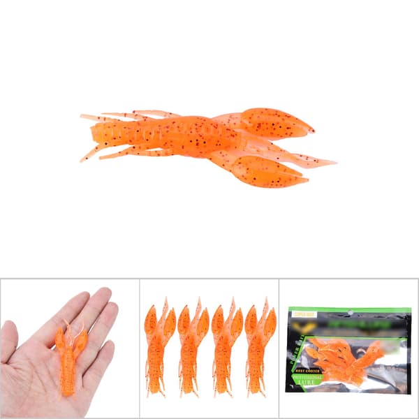 4 stk. bløde kunstige hummeragn af silikone, orange #2 til fiskeri