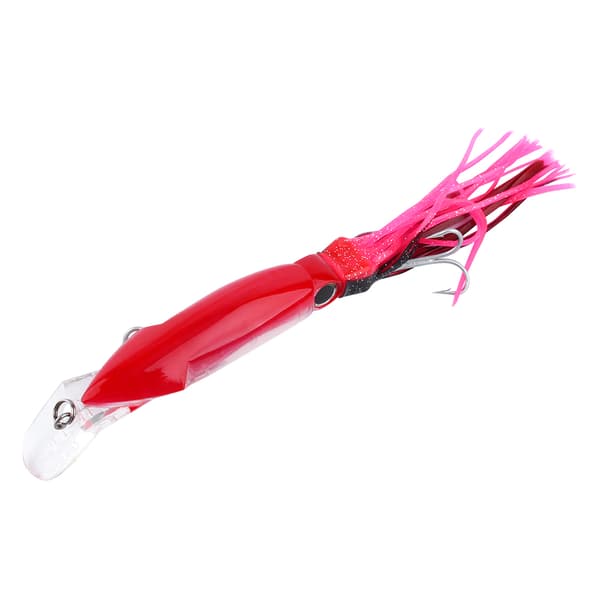 Kalmari-viehe 24cm/40g Tekosyötti Punainen Pinkki kolmihaaraisella teräskoukulla