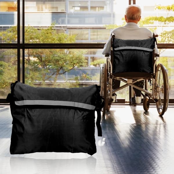 Vandtæt opbevaringstaske til kørestol, hængende taske, rollator tilbehør, sort