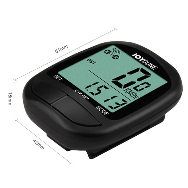 Kablet vandtæt cykelcomputer med speedometer, kilometertæller, stopur og LED-display til udendørs cykling