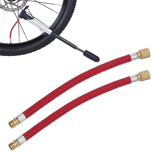 2 stk sykkelslangeforlenger 16,6 cm dobbelventil nylon kobber