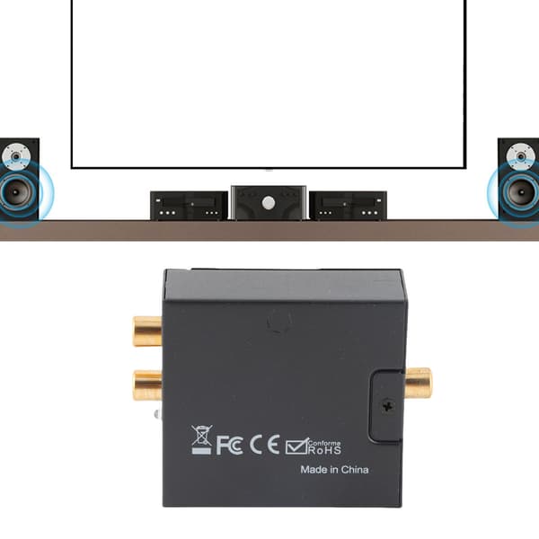 Profesjonell digital til analog lydkonverter med støyreduksjon, USB-adapter for hjemmekino.