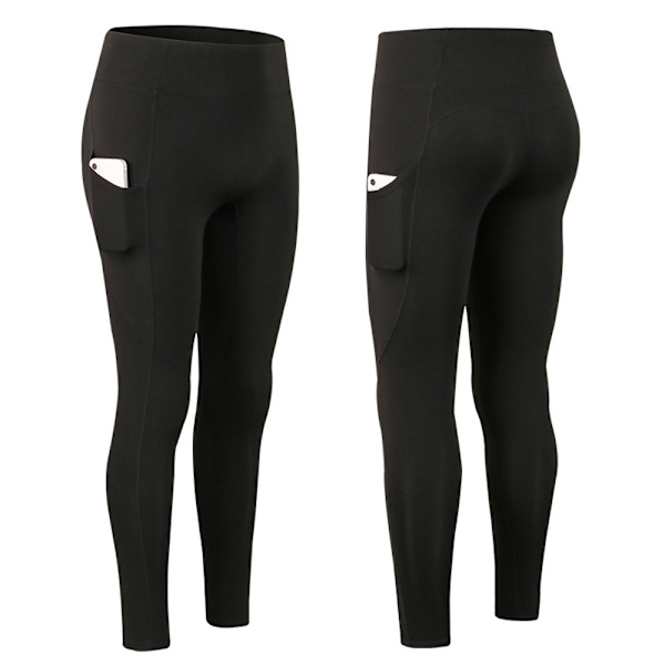 2-pack högmidjade yogaleggings med plyschfoder och ficka för kvinnor, vinter