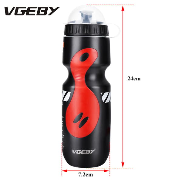 650 ml vandflaske med holder til cykling mountainbiking (sort+rød)
