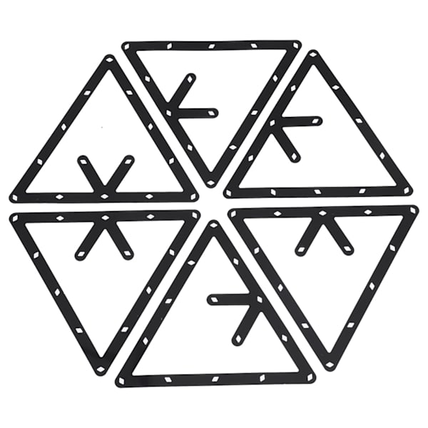 6 stk/sæt Sort Trekant Billard Rack Kugleholder Positionering Tilbehør Poolbord