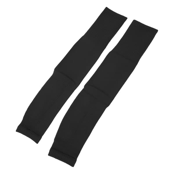 Lange kompressionsærmer til ben, fodbold, cykling, polyester, unisex, sort