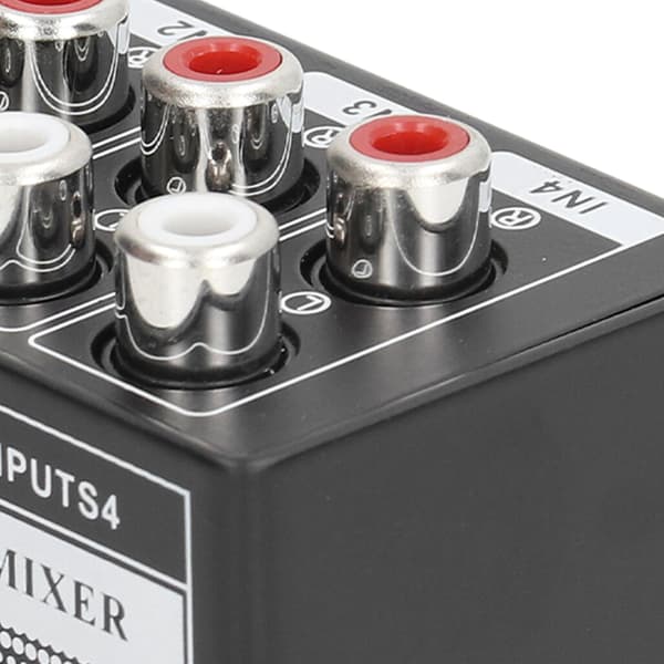 Mini CX400 4-kanals bærbar passiv stereo mixer til CD-afspiller, computer og telefon - hvid