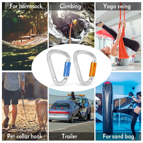 25KN CE-certificeret låsekarabin med nøgle til klatring, udendørs rapelling, canyoning, hængekøjer