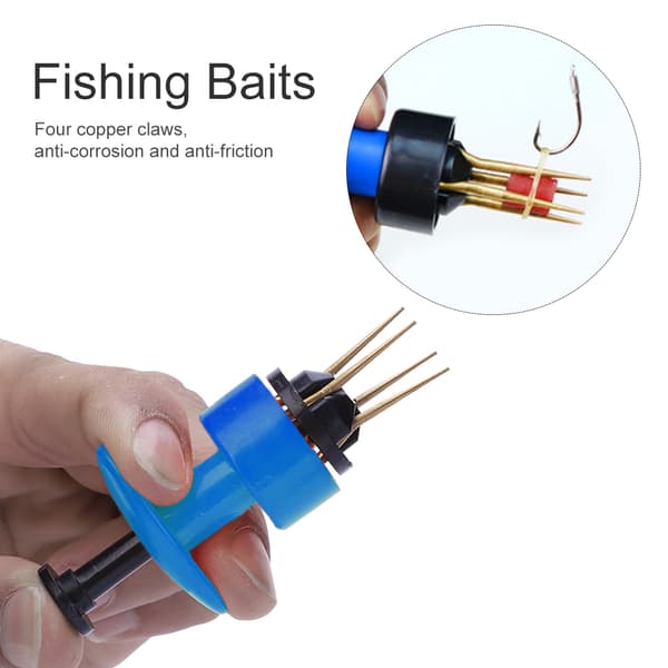 Lätt fiskedragsklämma med elastiska band i 3 storlekar, koppar- och ABS-material, blå