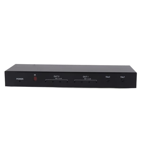 4x2 Aluminium Matrix Output Splitter 4 in 2 ut Switcher Stöder 4K 60Hz för hemmabio EU