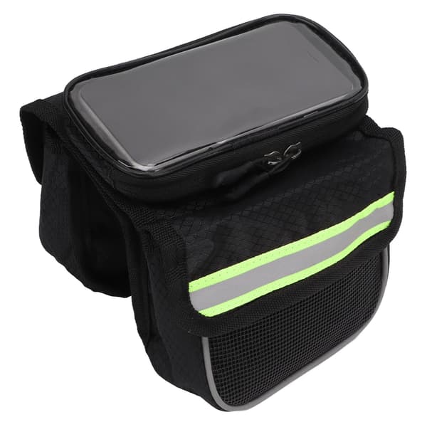 Cykelramsväska, 600D Nylon, TPU Känslig, Reflexband, Anti-Vibration, Grön
