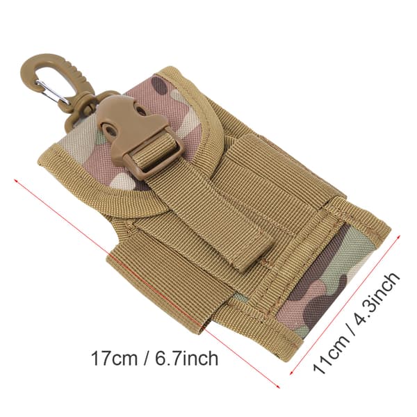 Multifunktionell MOLLE EDC Bältesväska för 4,5-tums mobiltelefon, kamouflage med krok