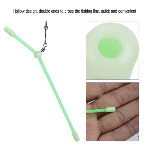 5 st hållbara små PVC-rörformade balanskopplingar för fiske, 12 cm, fluorescerande effektstil