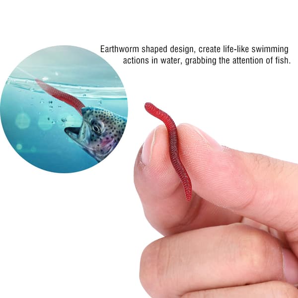 Fiskesluk 4 cm 200 stk Kunstig Orm Rød Gummi for Karpe og Lysing