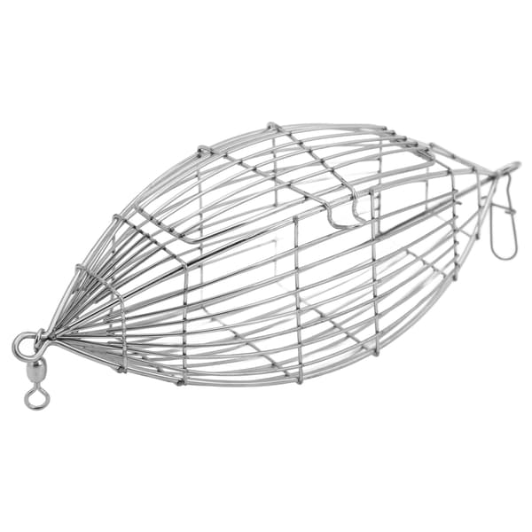 Rustfrit stål maddingbur til karpefiskeri, fælde med foderautomat til rejer, krabber og fisk