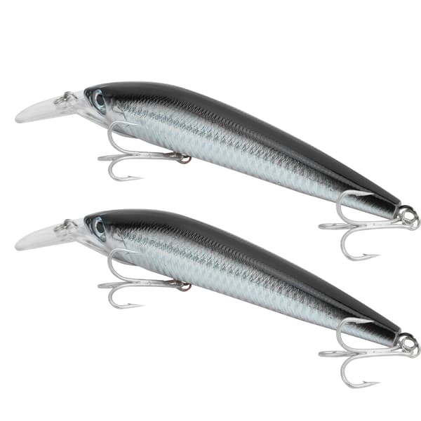 2 stk. simulert plast Minnow dyptgående fiskesluk tilbehør #4